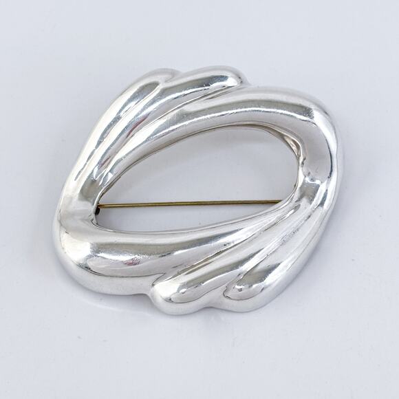 Vintage Mexico Sterling Silver 925 Abstract Swirl Modernist Brooch - Picture 2 of 7